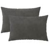 vidaXL Kussensloop 2 pcs HEERLEN Donkergrijs 50 x 70 cm Fluweel