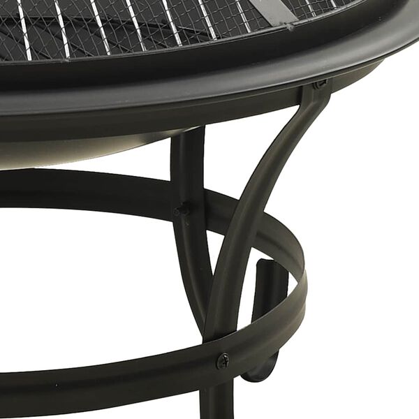 vidaXL Vuurschaal en barbecue 2-in-1 met pook 56x56x49 cm staal