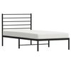 vidaXL Bedframe met hoofdbord metaal zwart 75x190 cm