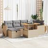 vidaXL 8-delige Loungeset met kussens poly rattan beige