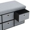 vidaXL Opbergbank inklapbaar 76x38x38 cm kunstlinnen lichtgrijs
