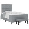 vidaXL Boxspringbed met hoofdeinde Lichtgrijs 120 x 200 cm Stof