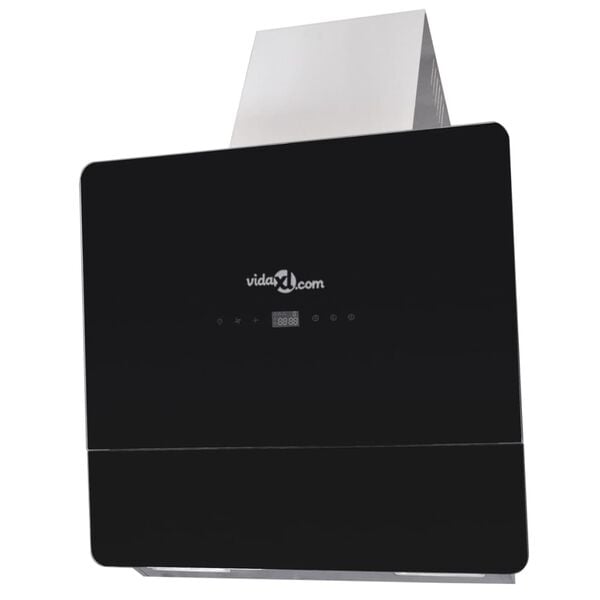 vidaXL Afzuigkap met scherm 600 mm gehard glas zwart