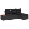 vidaXL Tuin Sofa Set 4 st Zwart poly rattan