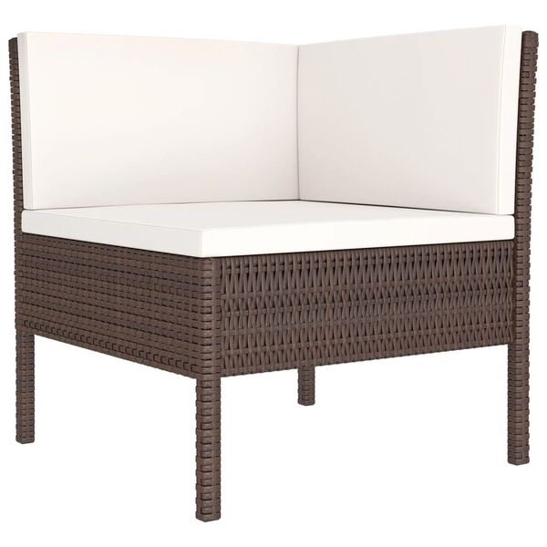 vidaXL 11-delige Loungeset met kussens poly rattan bruin