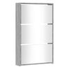 vidaXL Schoenenkast met spiegel 3-laags 63x17x102,5 cm grijs sonoma