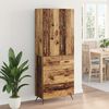 vidaXL Highboard met lade Oud Hout 69,5 x 34 x 180 cm Bewerkt hout