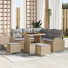 vidaXL Tuin Sofa Set met kussen met opslag 8 pcs Beige en Licht Grijs