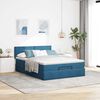 vidaXL Ottoman bed met matras en LED's 140x200cm fluweel donkerblauw