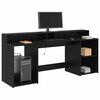 vidaXL Bureau met lade Zwart eiken 200 x 55 x 91 cm Bewerkt hout