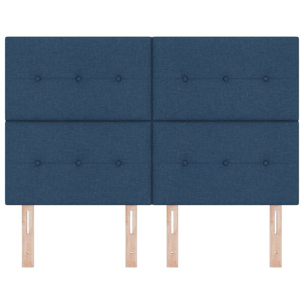 vidaXL Hoofdbord met hoofdeinde Blauw 144 cm Nep Leer