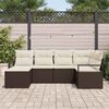 vidaXL Bankstel 6 pcs Bruin poly rattan