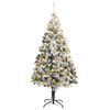 vidaXL Kunstkerstboom met 300 LED Wit 180 cm PVC en Staal en Kunststof