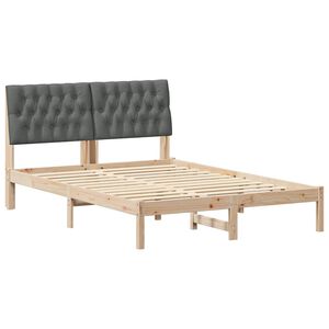 vidaXL Bedframe Donkergrijs 140 x 200 cm Massief grenenhout