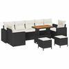 vidaXL Tuinbankenset 10 st Zwart poly rattan