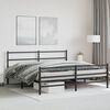vidaXL Bedframe met hoofd- en voeteneinde metaal zwart 183x213 cm