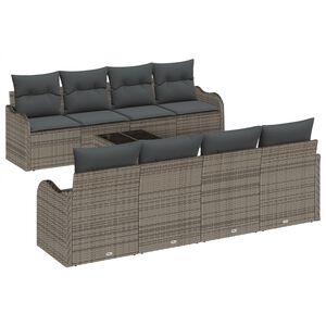 vidaXL Tuin Sofa Set Grijs 55 x 55 x 37 cm poly rattan