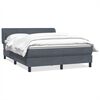 vidaXL Boxspring met matras fluweel donkergrijs 160x220 cm