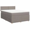 vidaXL Boxspring met matras stof taupe 140x190 cm