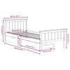 vidaXL Bedframe met 2 lades 100x200 cm massief grenenhout donkerbruin