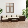 vidaXL 7-delige Loungeset met kussens poly rattan bruin