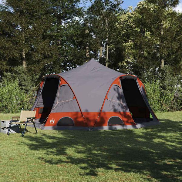 vidaXL Koepeltent met dak Grijs en Oranje 505 x 450 x 248 cm