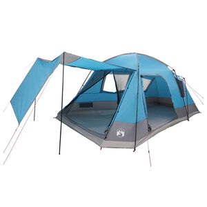 vidaXL Huisje Tent met dak Blauw 12-Persoons Polyester en staal