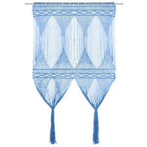 vidaXL Gordijn macram&eacute; 140x240 cm katoen blauw