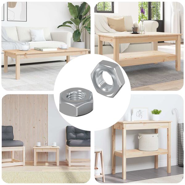 vidaXL Zeshoekige Moeren 2 pcs Zilver m8 IJzer