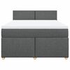 vidaXL Boxspring met matras stof donkergrijs 140x190 cm