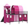 vidaXL Loftbed voor Kids Zwart en Roze 99,5 x 190 cm Metaal