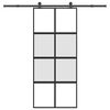 vidaXL Schuifdeur met beslag 90x205 cm gehard glas en aluminium