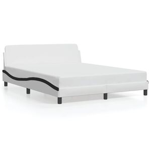 vidaXL Bedframe "Dover" kunstleer zwart en wit 160x200 cm