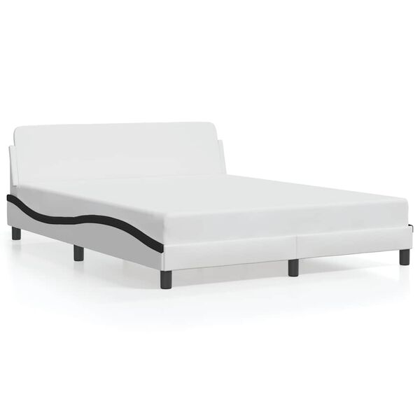 vidaXL Bedframe "Dover" kunstleer zwart en wit 160x200 cm