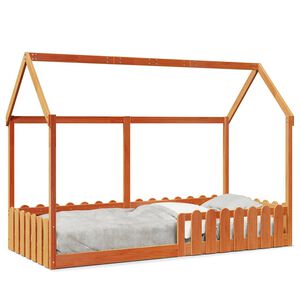 vidaXL Bedhuis wasbruin massief grenenhout 90x190 cm