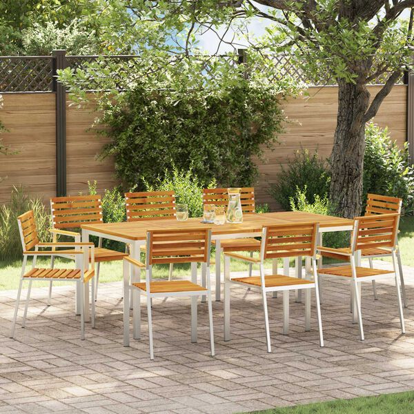 vidaXL Tuinstoel 8 pcs Olie naturel Massief Acaciahout