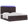 vidaXL Ottoman bed met matrassen en LED's 200x200cm stof donkerbruin