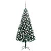 vidaXL Kunstkerstboom Groen 210 cm PVC en Staal en Kunststof