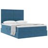 vidaXL Opslag bed met matras Donkerblauw 140 x 190 cm Fluweel