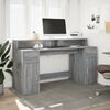vidaXL Bureau met LED-verlichting 160x55x91 cm hout grijs sonoma eiken