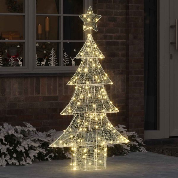 vidaXL Kerstboom met 160 LED Warmwit 150 cm Acryl