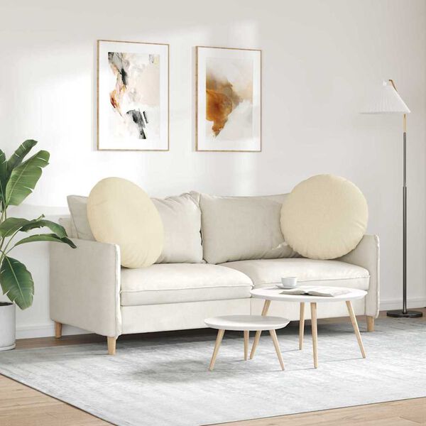 vidaXL Zitkussens 2 pcs Crème Ø80 x 29 cm Stof