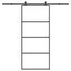 vidaXL Schuifdeur met beslag 90x205 cm ESG-glas en aluminium