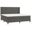 vidaXL Boxspring met matras en LED fluweel donkergrijs 200x200 cm