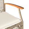 vidaXL 3-delige Bistroset met kussens poly rattan en acaciahout beige