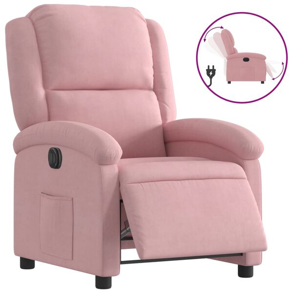 vidaXL Fauteuil elektrisch fluweel roze