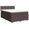 vidaXL Boxspring met matras stof donkerbruin 140x190 cm