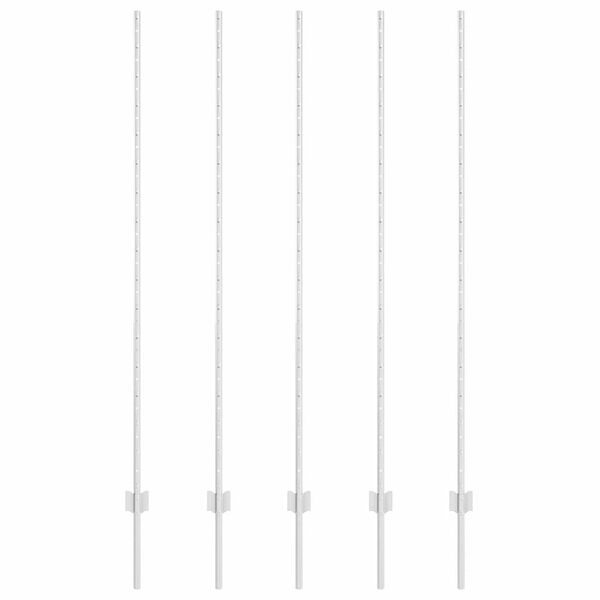 vidaXL Afrasteringspaal 5 pcs Zilver 150 cm Staal