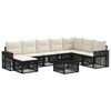 vidaXL Tuinbankenset 9 pcs Zwart en Cream Wit poly rattan