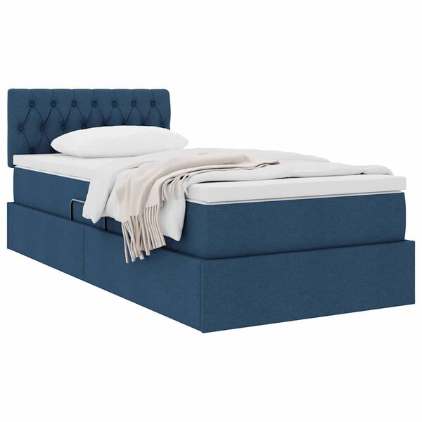 vidaXL Opbergbed met matras met matras Blauw 100 x 200 cm Bewerkt hout